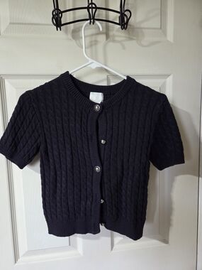 H&M Short Cable Knit Button Cardigan